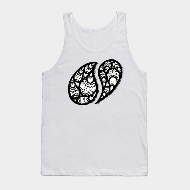 Tree Leaves Doodle Art Tank Top by VANDERVISUALS